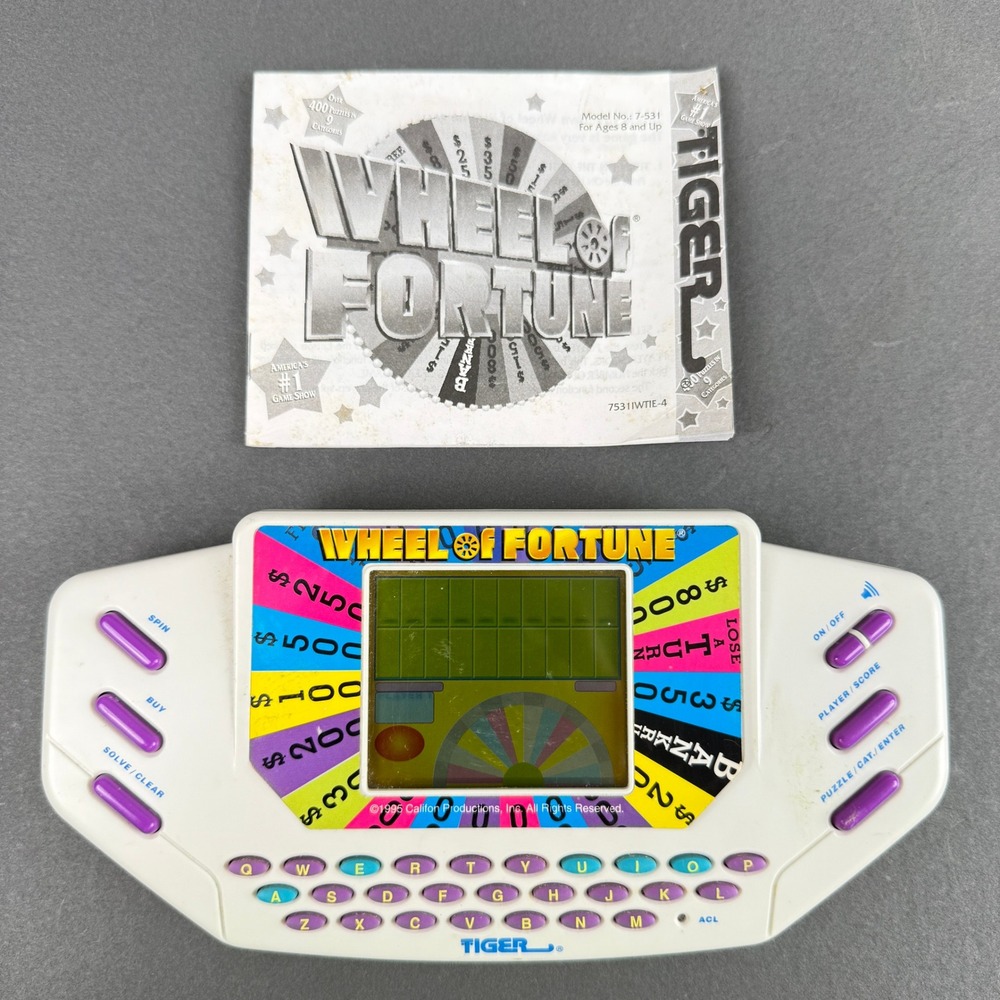Tiger Wheel of Fortune Game 1995 Handheld Electronic Game - TESTED